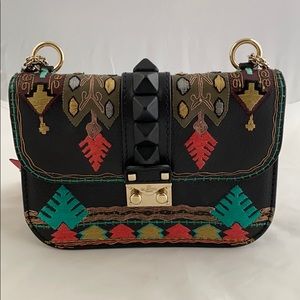 Valentino Hand Embroidered Mini Flap Bag Black NWT